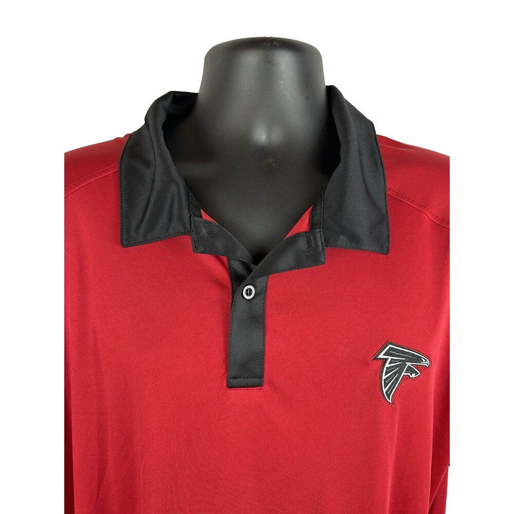Atlanta Falcons NFL Falcons Members Mens Polo Shirt Size XL Red w Black Trim